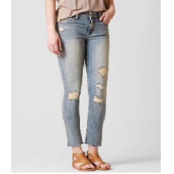 "Mid Rise Ankle Skinny Stretch Cotton & Spandex Jean"