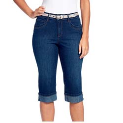 "Gloria Vanderbilt Regular Flat Front Belted Skimmers"