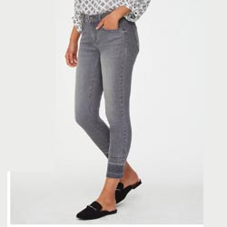 "Hem Skinny Jeans In Grey"