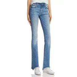 "Aqua Frayed Step Hems Light Wash Jeans"