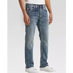 "Grayson Light Blue Wash Denim Fabric Cotton Blend Knit Jeans"